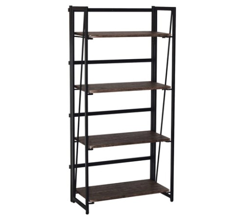 Стеллаж на металлокаркасе "BRABIX LOFT SH-001", 600х300х1250 мм, складной, цвет морёный дуб, 641228 Стеллаж на металлокаркасе "BRABIX LOFT SH-001", 600х300х1250 мм, складной, цвет морёный дуб, 641228