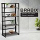 Стеллаж на металлокаркасе BRABIX "LOFT SH-001", 600х300х1250 мм, складной, цвет дуб антик, 641229