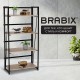 Стеллаж на металлокаркасе BRABIX "LOFT SH-001", 600х300х1250 мм, складной, цвет дуб натуральный, 641230