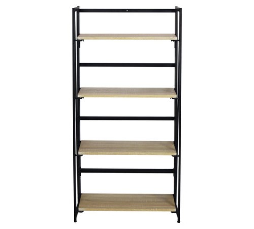 Стеллаж на металлокаркасе BRABIX "LOFT SH-001", 600х300х1250 мм, складной, цвет дуб натуральный, 641230 Стеллаж на металлокаркасе BRABIX "LOFT SH-001", 600х300х1250 мм, складной, цвет дуб натуральный, 641230