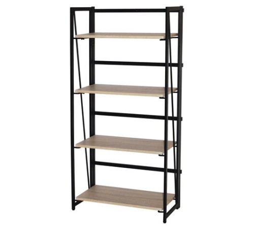 Стеллаж на металлокаркасе BRABIX "LOFT SH-001", 600х300х1250 мм, складной, цвет дуб натуральный, 641230 Стеллаж на металлокаркасе BRABIX "LOFT SH-001", 600х300х1250 мм, складной, цвет дуб натуральный, 641230