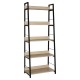 Стеллаж на металлокаркасе BRABIX "LOFT SH-003", 600х350х1500 мм, 5 полок, цвет дуб натуральный, 641236