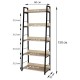 Стеллаж на металлокаркасе BRABIX "LOFT SH-003", 600х350х1500 мм, 5 полок, цвет дуб натуральный, 641236