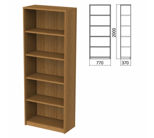 Шкаф (стеллаж) "Арго", 770х370х2000 мм, 4 полки, орех