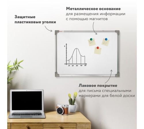 Доска магнитно-маркерная 45х60 см, металлическая рамка, STAFF ECO, 238136 Доска магнитно-маркерная 45х60 см, металлическая рамка, STAFF ECO, 238136