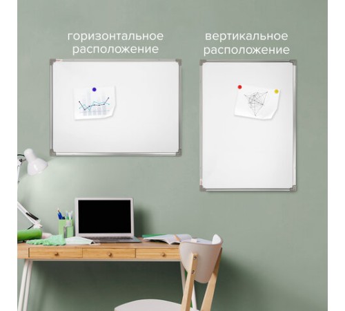 Доска магнитно-маркерная 60х90 см, металлическая рамка, STAFF ECO, 238137
