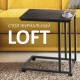 Стол журнальный BRABIX "LOFT CT-001", 450х250х680 мм, на колёсах, металлический каркас, цвет морёный дуб, 641859