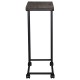 Стол журнальный BRABIX "LOFT CT-001", 450х250х680 мм, на колёсах, металлический каркас, цвет морёный дуб, 641859