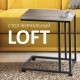 Стол журнальный BRABIX "LOFT CT-001", 450х250х680 мм, на колёсах, металлический каркас, цвет дуб антик, 641860