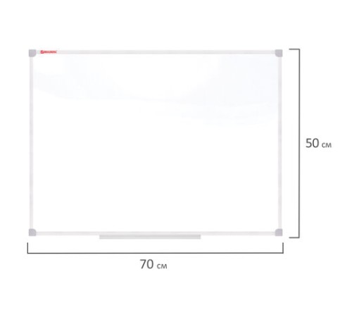 Доска магнитно-маркерная 70х50 см, ПВХ-рамка, ГАРАНТИЯ 10 ЛЕТ, РОССИЯ, BRAUBERG, 238186