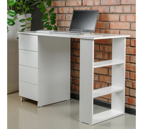 Стол письменный/компьютерный BRABIX "Scandi CD-016", 1100х500х750 мм, 4 ящика, белый, 641891, ЦБ013707-1 Стол письменный/компьютерный BRABIX "Scandi CD-016", 1100х500х750 мм, 4 ящика, белый, 641891, ЦБ013707-1