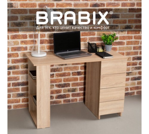 Стол письменный/компьютерный BRABIX "Scandi CD-016", 1100х500х750 мм, 4 ящика, дуб сонома, 641892, ЦБ013707-2 Стол письменный/компьютерный BRABIX "Scandi CD-016", 1100х500х750 мм, 4 ящика, дуб сонома, 641892, ЦБ013707-2