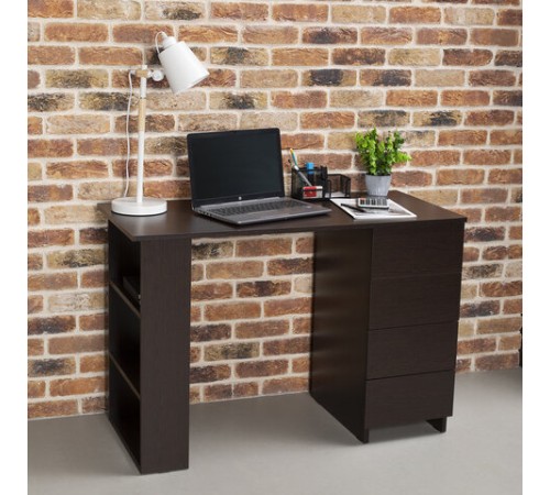 Стол письменный/компьютерный BRABIX "Scandi CD-016", 1100х500х750мм, 4 ящика, венге, 641893, ЦБ013707-3 Стол письменный/компьютерный BRABIX "Scandi CD-016", 1100х500х750мм, 4 ящика, венге, 641893, ЦБ013707-3