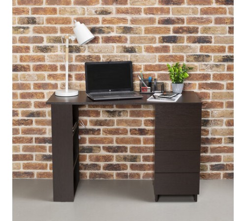 Стол письменный/компьютерный BRABIX "Scandi CD-016", 1100х500х750мм, 4 ящика, венге, 641893, ЦБ013707-3 Стол письменный/компьютерный BRABIX "Scandi CD-016", 1100х500х750мм, 4 ящика, венге, 641893, ЦБ013707-3