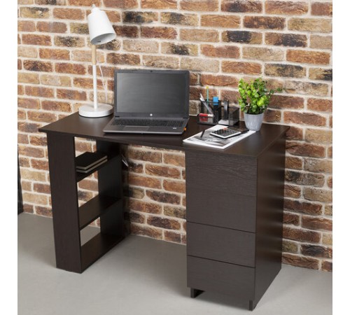Стол письменный/компьютерный BRABIX "Scandi CD-016", 1100х500х750мм, 4 ящика, венге, 641893, ЦБ013707-3 Стол письменный/компьютерный BRABIX "Scandi CD-016", 1100х500х750мм, 4 ящика, венге, 641893, ЦБ013707-3