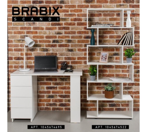 Стеллаж BRABIX "Scandi SH-008", 730х250х1760 мм, 6 секций, ЛДСП, белый, 641897, ЦБ013658-1 Стеллаж BRABIX "Scandi SH-008", 730х250х1760 мм, 6 секций, ЛДСП, белый, 641897, ЦБ013658-1