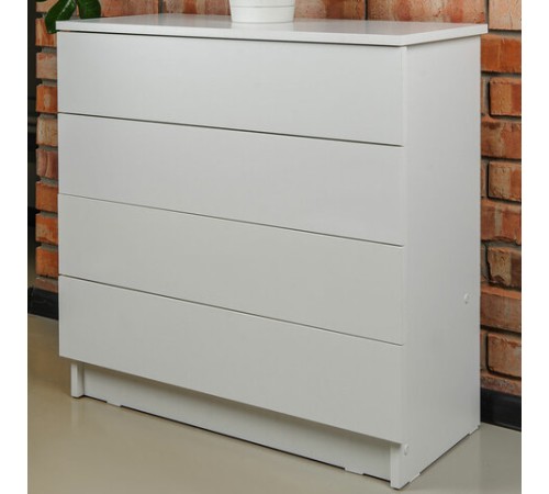 Комод BRABIX "Scandi CM-001", 750х330х730 мм, 4 ящика, ЛДСП, белый, 641900, ЦБ013659 -1