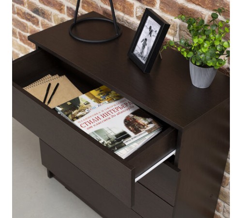 Комод BRABIX "Scandi CM-001", 750х330х730 мм, 4 ящика, ЛДСП, венге, 641902, ЦБ013659 -3 Комод BRABIX "Scandi CM-001", 750х330х730 мм, 4 ящика, ЛДСП, венге, 641902, ЦБ013659 -3
