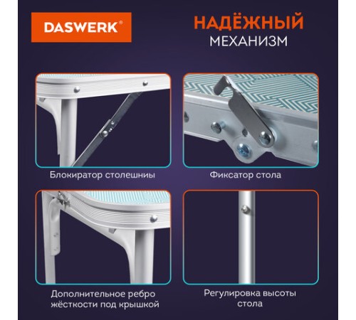 Комплект складной мебели (стол и 4 стула), туристический, садовый, СТАНДАРТ, DASWERK (ДАСВЕРК), 680045 Комплект складной мебели (стол и 4 стула), туристический, садовый, СТАНДАРТ, DASWERK (ДАСВЕРК), 680045