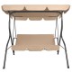 Качели садовые DASWERK (ДАСВЕРК) "COMFORT SC-003", 3 места, Ш170хГ110хВ153 см, мягкое сиденье, кофейный, 680052