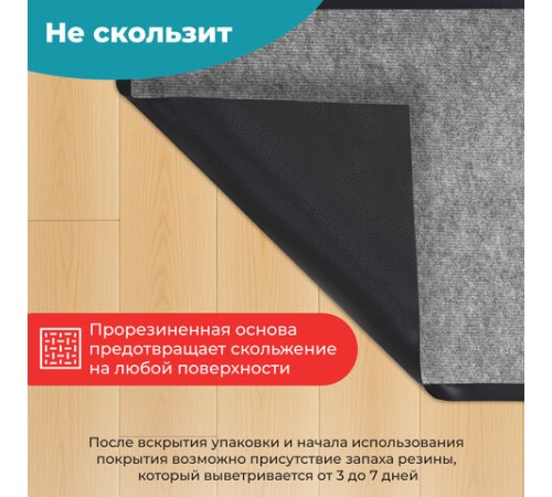 Коврик придверный 50х80 см, СЕРЫЙ, влаго-грязезащитный, 300 г/м2, мелкий рубчик, PRIMILA (ПРИМИЛА) STANDARD, 701019 Коврик придверный 50х80 см, СЕРЫЙ, влаго-грязезащитный, 300 г/м2, мелкий рубчик, PRIMILA (ПРИМИЛА) STANDARD, 701019