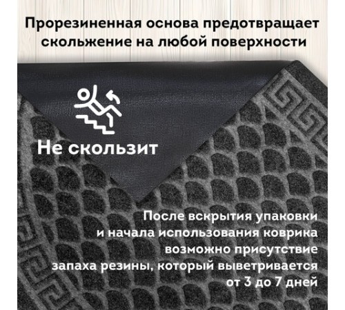 Коврик придверный 60х90 см, СЕРЫЙ, грязезащитный, 430 г/м2, ПОЛУКРУГ, фактурный рисунок ЧЕШУЙКИ, ЛЮБАША, 701052 Коврик придверный 60х90 см, СЕРЫЙ, грязезащитный, 430 г/м2, ПОЛУКРУГ, фактурный рисунок ЧЕШУЙКИ, ЛЮБАША, 701052