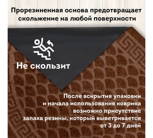 Коврик придверный 60х90 см, ВЕНГЕ, грязезащитный, 430 г/м2, ПОЛУКРУГ, фактурный ЧЕШУЙКИ, ЛЮБАША, 701053 Коврик придверный 60х90 см, ВЕНГЕ, грязезащитный, 430 г/м2, ПОЛУКРУГ, фактурный ЧЕШУЙКИ, ЛЮБАША, 701053