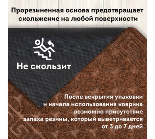Коврик придверный 40х60 см, ВЕНГЕ, грязезащитный, 430 г/м2, фактурный рисунок ЧЕШУЙКИ, ЛЮБАША, 701059 Коврик придверный 40х60 см, ВЕНГЕ, грязезащитный, 430 г/м2, фактурный рисунок ЧЕШУЙКИ, ЛЮБАША, 701059
