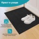 Коврик придверный 45х60 см, ЧЕРНЫЙ пластиковый грязезащитный, толщина 10 мм, "ТРАВКА", PRIMILA (ПРИМИЛА), 701063