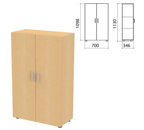 Шкаф закрытый "Канц", 700х350х1130 мм, цвет бук невский (КОМПЛЕКТ)