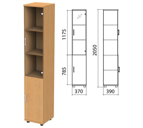 Шкаф закрытый со стеклом 