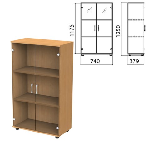Шкаф закрытый со стеклом 