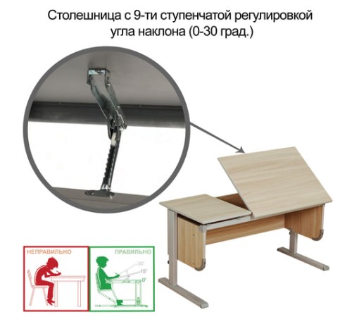 Стол-парта регулируемый "ДЭМИ" СУТ.29, 1117х530х530-815 мм, серый/ясень (КОМПЛЕКТ) Стол-парта регулируемый "ДЭМИ" СУТ.29, 1117х530х530-815 мм, серый/ясень (КОМПЛЕКТ)