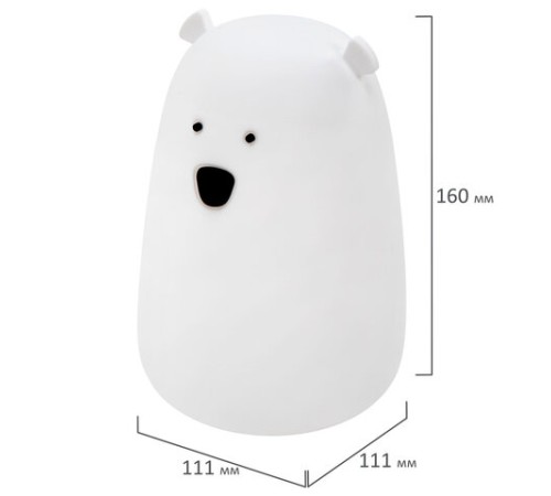 Ночник силиконовый LED "Медведь" 111x111x160 мм, белый свет/RGB, таймер, USB, аккумулятор 1200 мАч, DASWERK (ДАСВЕРК), 238938 Ночник силиконовый LED "Медведь" 111x111x160 мм, белый свет/RGB, таймер, USB, аккумулятор 1200 мАч, DASWERK (ДАСВЕРК), 238938