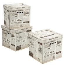 Короб для хранения из плотного микрогофрокартона 315х315х315 мм, КОМПЛЕКТ 3 шт., BRAUBERG HOME, 271818