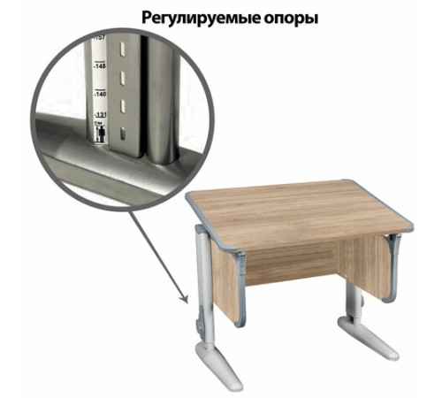 Стол-парта регулируемый "ДЭМИ" СУТ.41, 750х550х530-815 мм, серый каркас, пластик серый, дуб сонома (КОМПЛЕКТ) Стол-парта регулируемый "ДЭМИ" СУТ.41, 750х550х530-815 мм, серый каркас, пластик серый, дуб сонома (КОМПЛЕКТ)