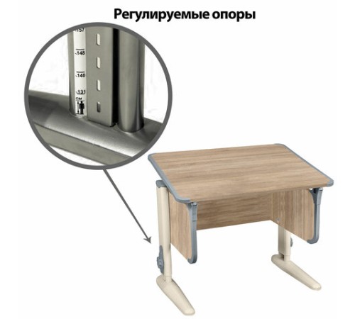 Стол-парта регулируемый "ДЭМИ" СУТ.41, 750х550х530-815 мм, бежевый каркас, пластик серый, дуб сонома (КОМПЛЕКТ) Стол-парта регулируемый "ДЭМИ" СУТ.41, 750х550х530-815 мм, бежевый каркас, пластик серый, дуб сонома (КОМПЛЕКТ)