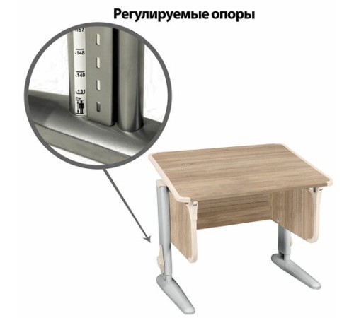 Стол-парта регулируемый "ДЭМИ" СУТ.41, 750х550х530-815 мм, серый каркас, пластик бежевый, дуб сонома (КОМПЛЕКТ) Стол-парта регулируемый "ДЭМИ" СУТ.41, 750х550х530-815 мм, серый каркас, пластик бежевый, дуб сонома (КОМПЛЕКТ)