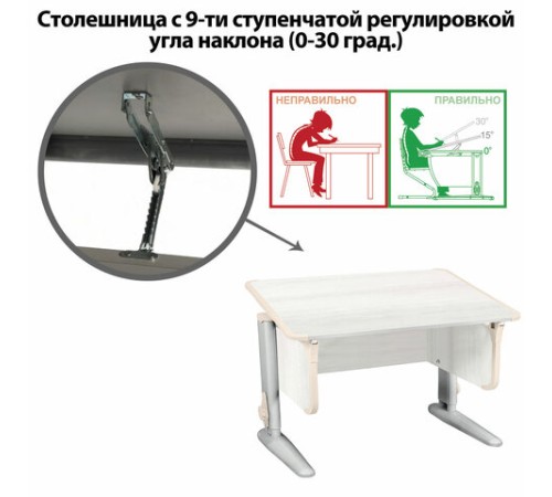 Стол-парта регулируемый "ДЭМИ" СУТ.43, 1000х550х530-815 мм, серый каркас, пластик бежевый, рамух белый (КОМПЛЕКТ) Стол-парта регулируемый "ДЭМИ" СУТ.43, 1000х550х530-815 мм, серый каркас, пластик бежевый, рамух белый (КОМПЛЕКТ)