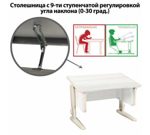 Стол-парта регулируемый "ДЭМИ" СУТ.43, 1000х550х530-815 мм, бежевый каркас, пластик бежевый, рамух белый (КОМПЛЕКТ) Стол-парта регулируемый "ДЭМИ" СУТ.43, 1000х550х530-815 мм, бежевый каркас, пластик бежевый, рамух белый (КОМПЛЕКТ)