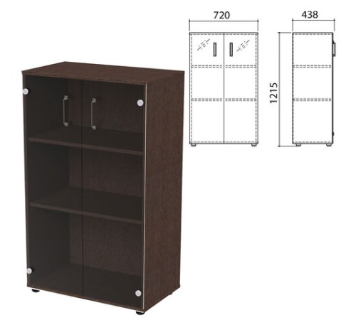 Шкаф закрытый со стеклом 