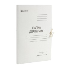 Папка для бумаг с завязками картонная мелованная BRAUBERG, 280 г/м2, до 200 листов, 110924
