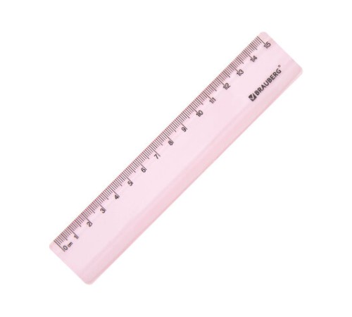 Линейка пластиковая 15 см BRAUBERG "PASTEL", тонированная, ассорти, 117012 Линейка пластиковая 15 см BRAUBERG "PASTEL", тонированная, ассорти, 117012