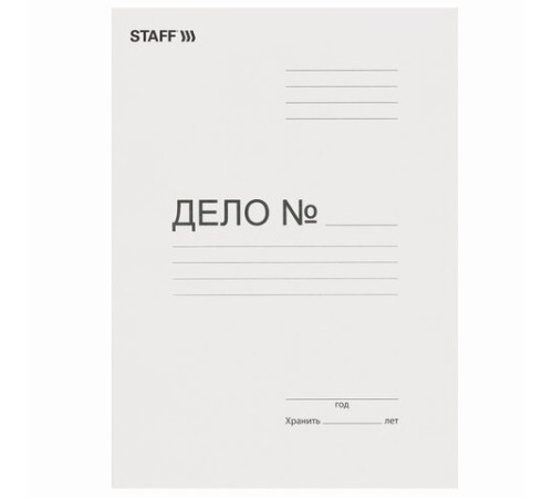 Скоросшиватель картонный STAFF, гарантированная плотность 310 г/м2, до 200 листов, 121119