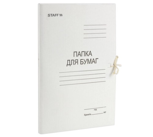 Папка для бумаг с завязками картонная STAFF, гарантированная плотность 310 г/м2, до 200 листов, 121120 Папка для бумаг с завязками картонная STAFF, гарантированная плотность 310 г/м2, до 200 листов, 121120
