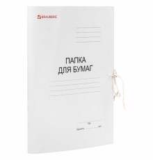 Папка для бумаг с завязками картонная мелованная BRAUBERG, гарантированная плотность 320 г/м2, до 200 листов, 121513