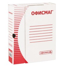 Короб архивный с клапаном А4 (260х325 мм), 75 мм, до 700 листов, плотный, микрогофрокартон, БЕЛЫЙ, ОФИСМАГ, 123017