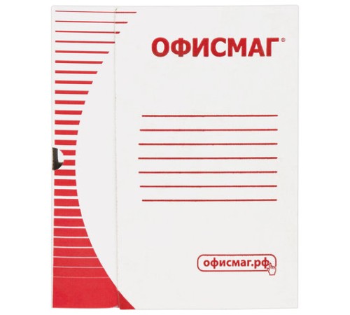 Короб архивный с клапаном А4 (260х325 мм), 75 мм, до 700 листов, плотный, микрогофрокартон, БЕЛЫЙ, ОФИСМАГ, 123017
