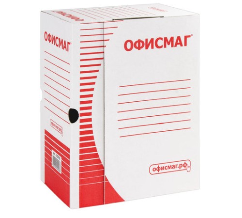 Короб архивный с клапаном А4 (260х325 мм), 150 мм, до 1400 листов, плотный, микрогофрокартон, БЕЛЫЙ, ОФИСМАГ, 123018