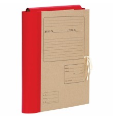 Папка для бумаг архивная А4 (225х310 мм), 80 мм, 4 завязки, крафт, корешок - бумвинил, 123203